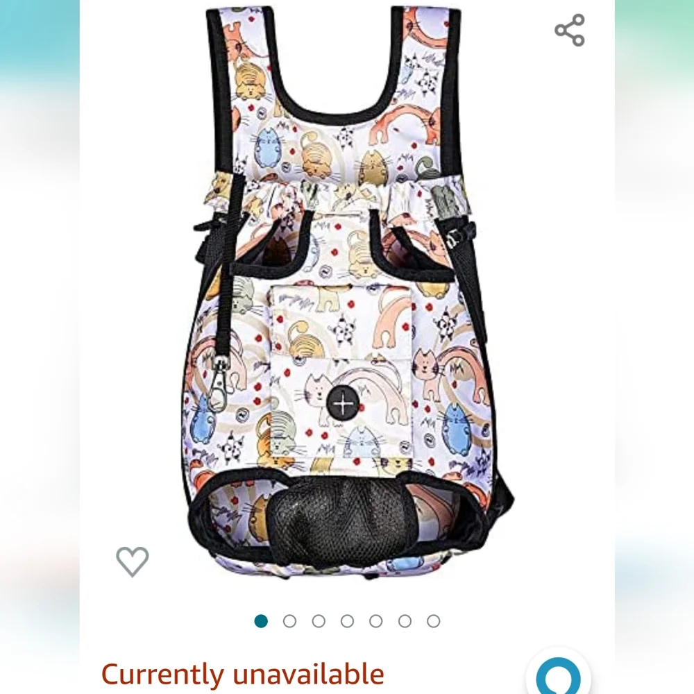 Petmolico pet backpack for hiking and shopping. Cat design. XL size.